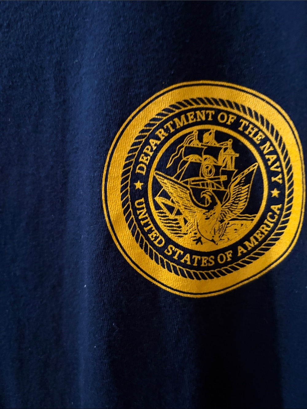 Navy Short-Sleeve Tee with Gold Navy Seal Graphic